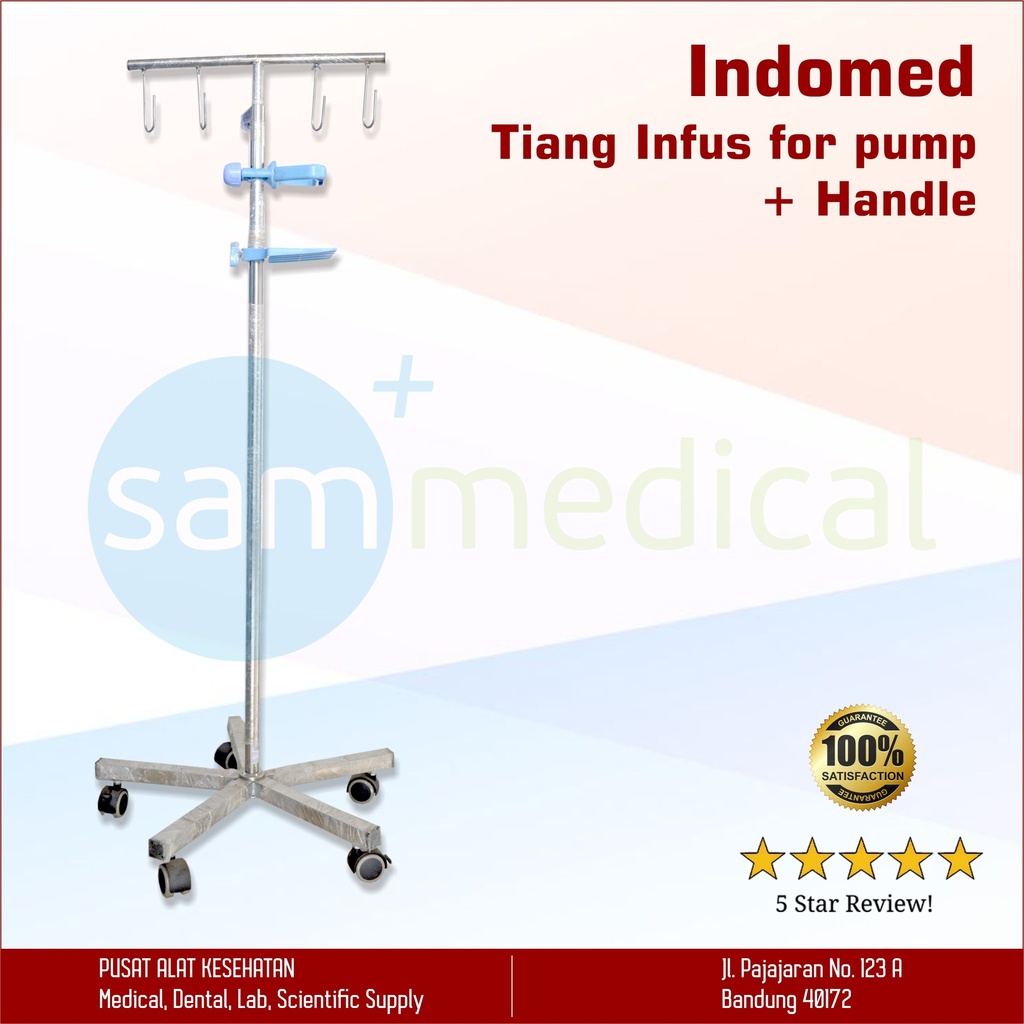 [00120190020] INDOMED Tiang Infus for pump Stainless + Handle 