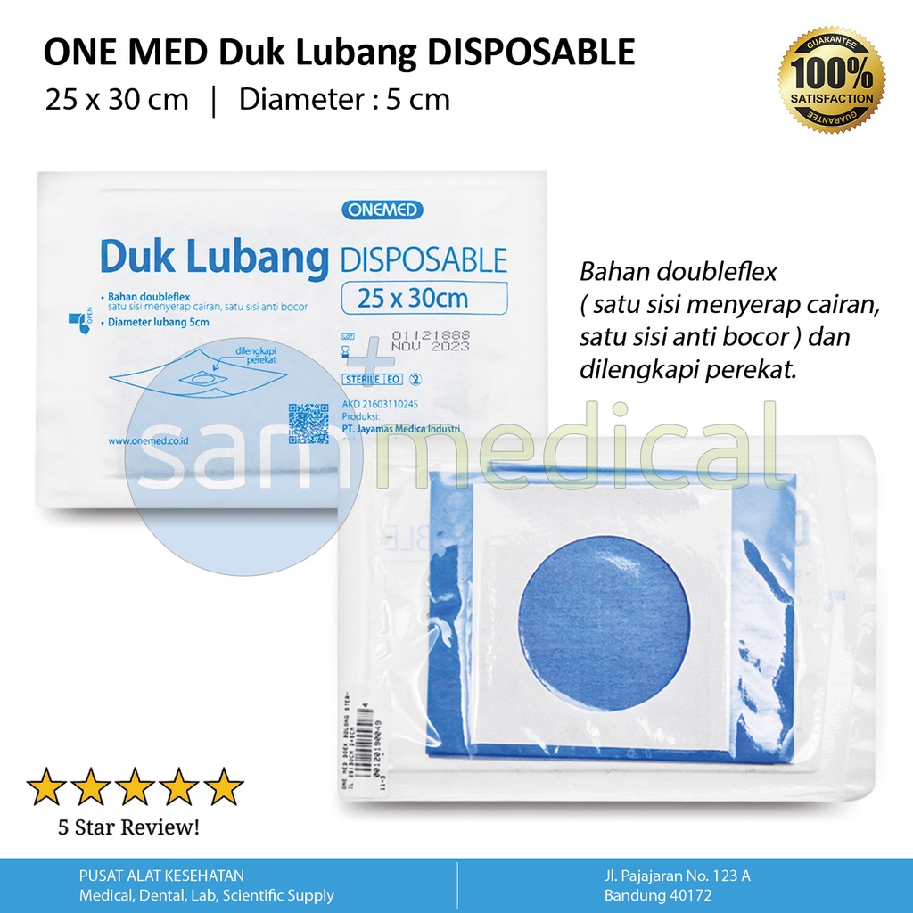 [00120190049] One Med Doek Bolong Steril 25×30cm D=5cm