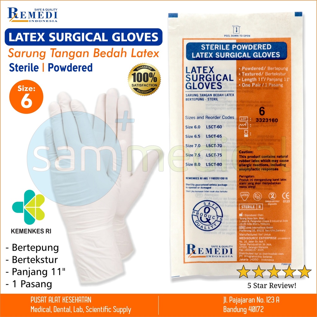 [00120190068] Remedi Sarung Tangan Sterile No 6