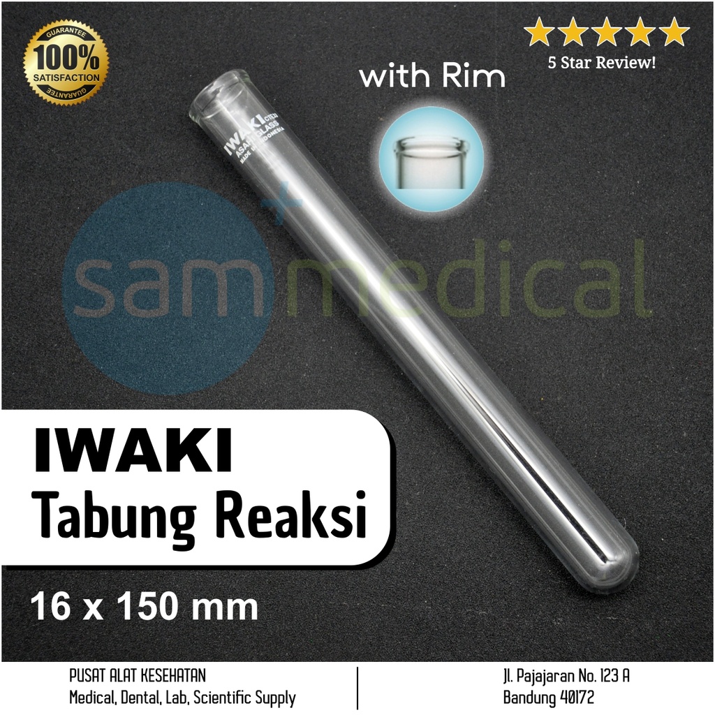 Iwaki Tabung Reaksi With Rim 16x150mm(TEST16-150NP)