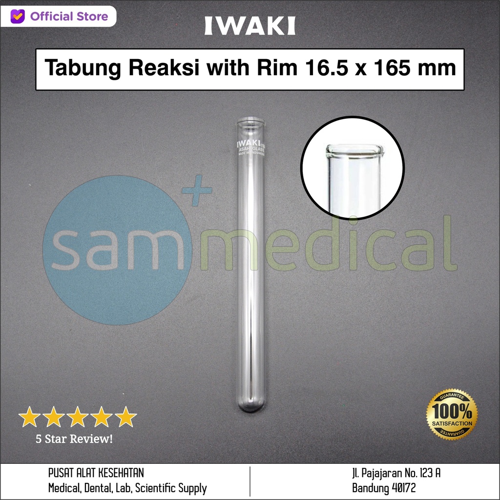 [00320190010] Iwaki Tabung Reaksi With Rim 16.5x165mm(TEST16.5NP)