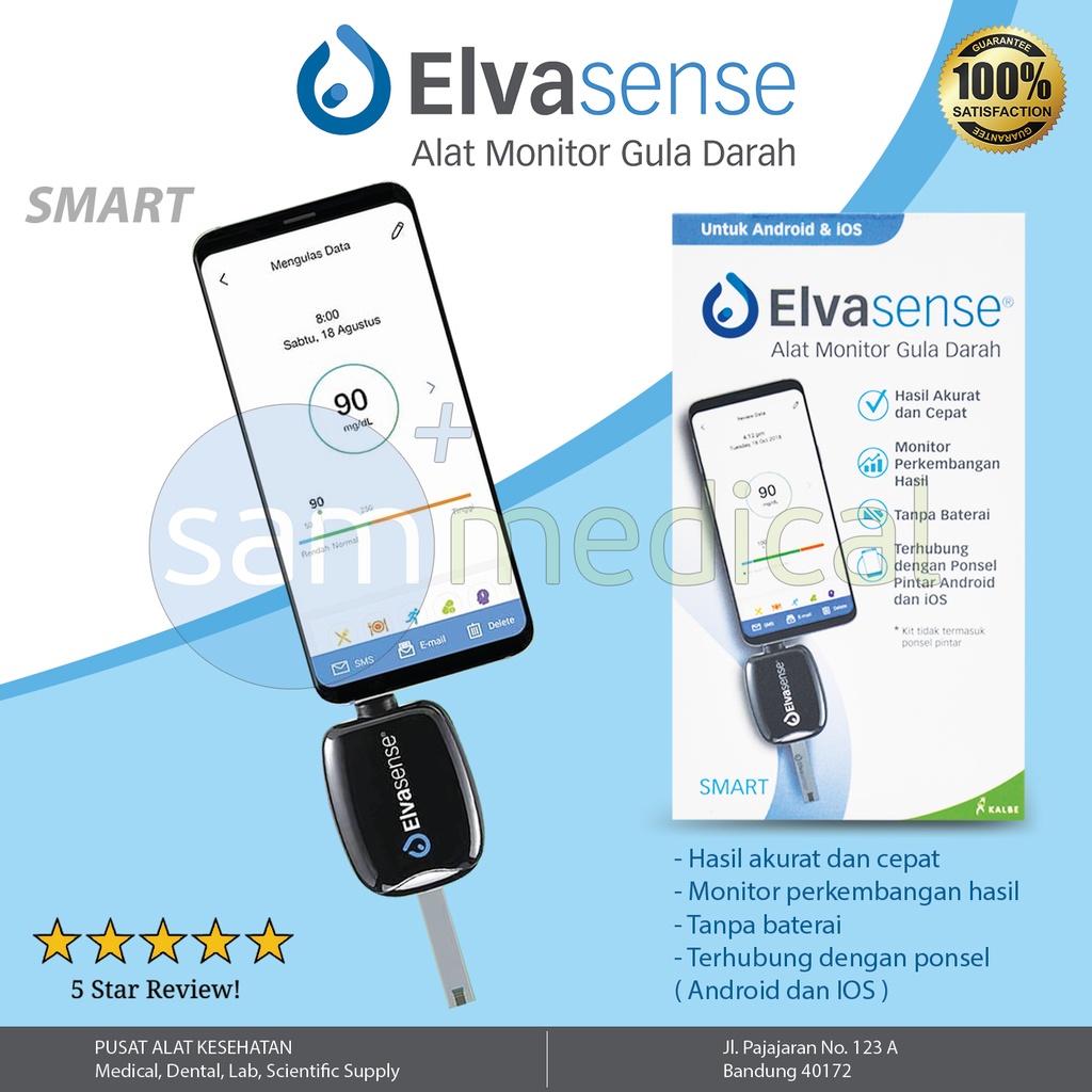 [00120190112] ELVASENSE Alat Monitor Gula Darah - SMART