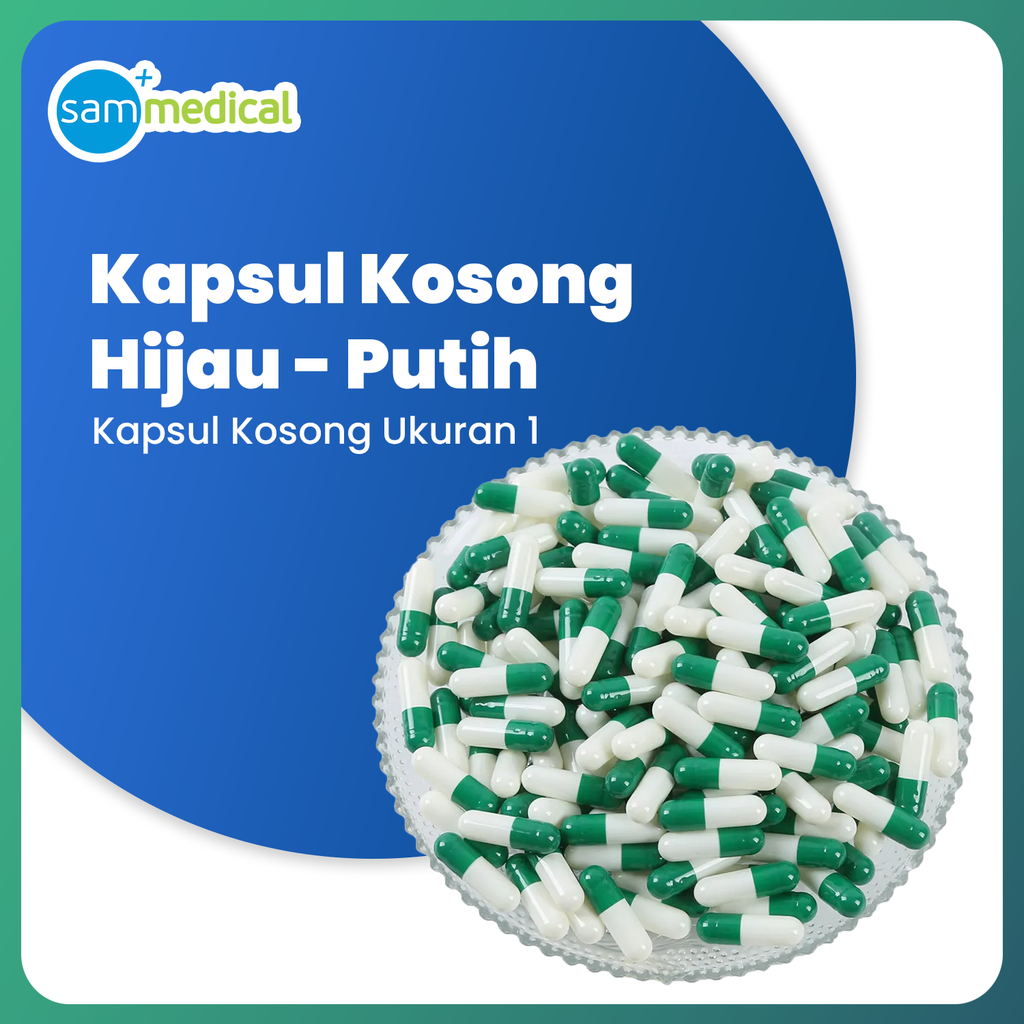 Kapsul Kosong No 1 (250mg) - Hijau Putih