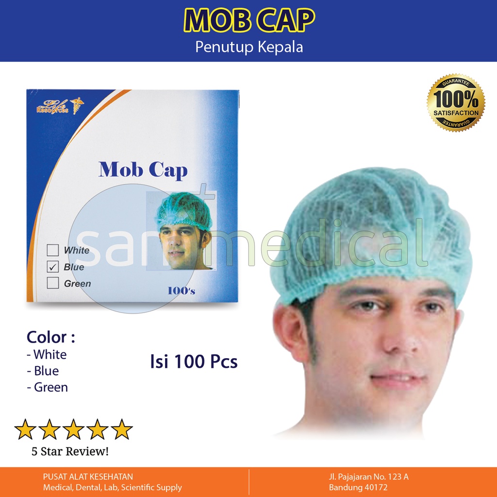 [00120190144] Liferesources Mob Cap / Hairnet Hijau @100/box