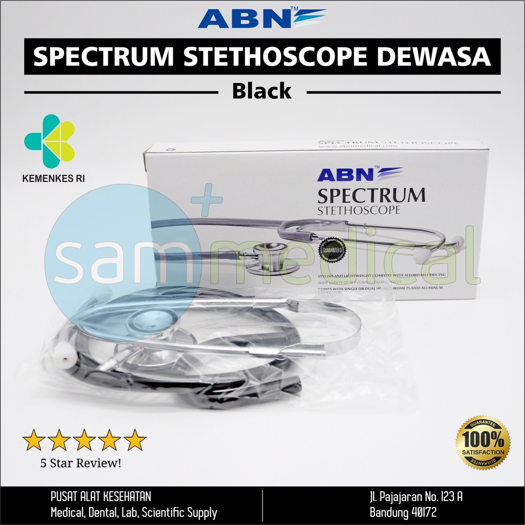 [00120190218] ABN Stethoscope Spectrum Dewasa - Black