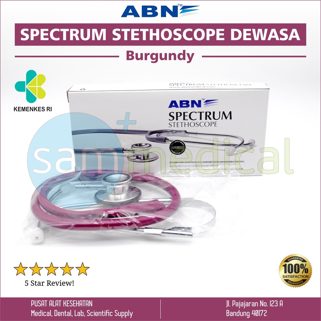 ABN Stethoscope Spectrum Dewasa - Burgundy