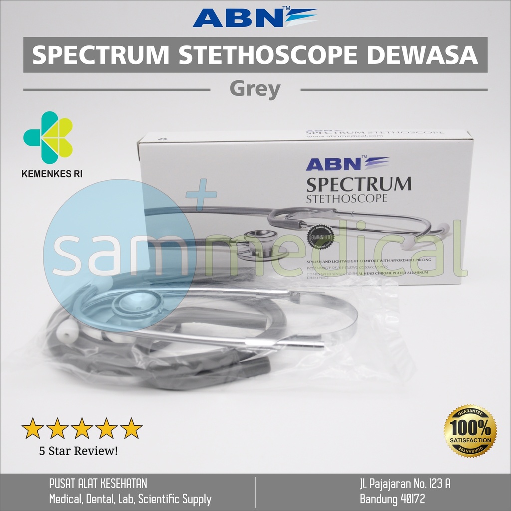 ABN Stethoscope Spectrum Dewasa - Grey