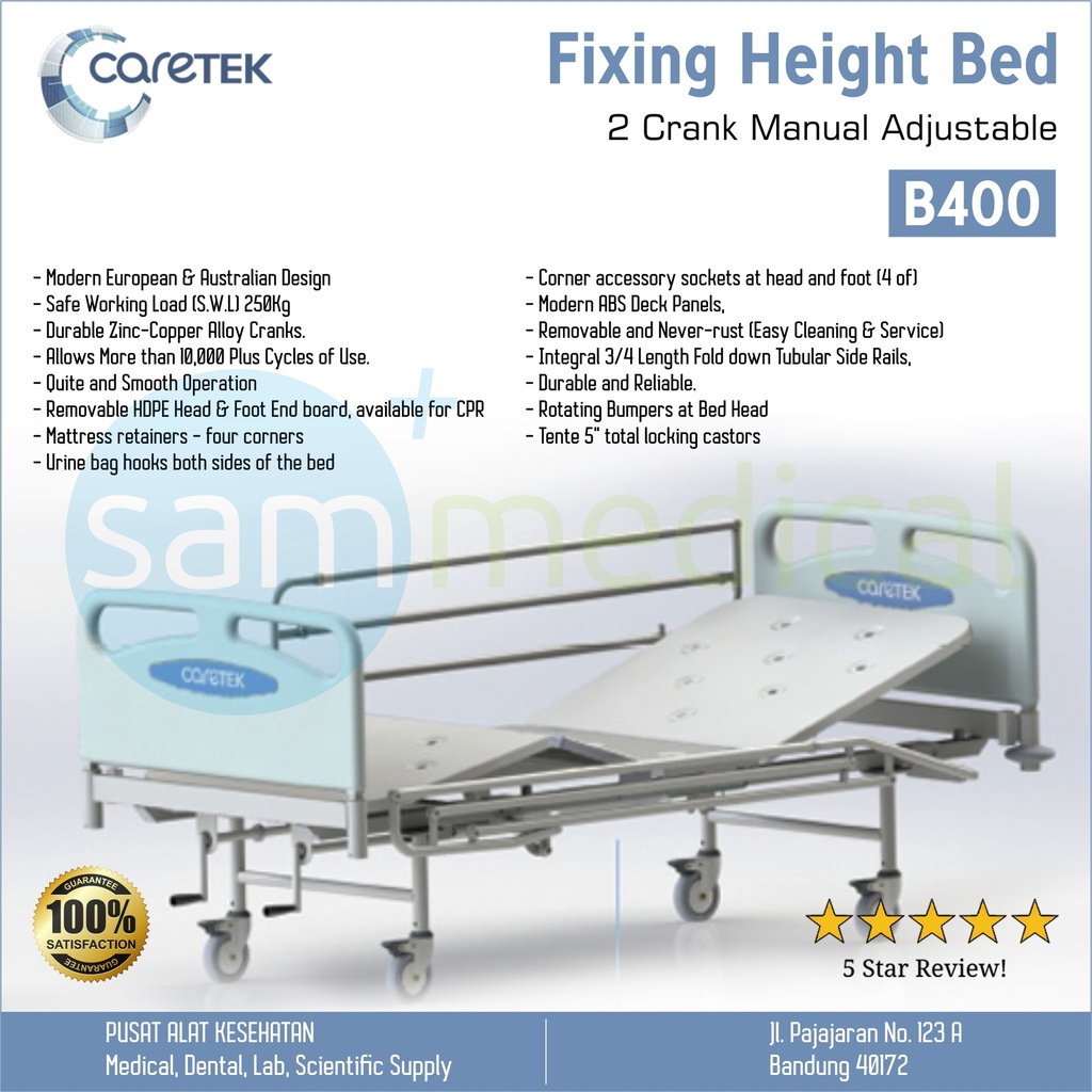 [00120190248] Caretek Hospital Bed 2 Crank Manual B 400