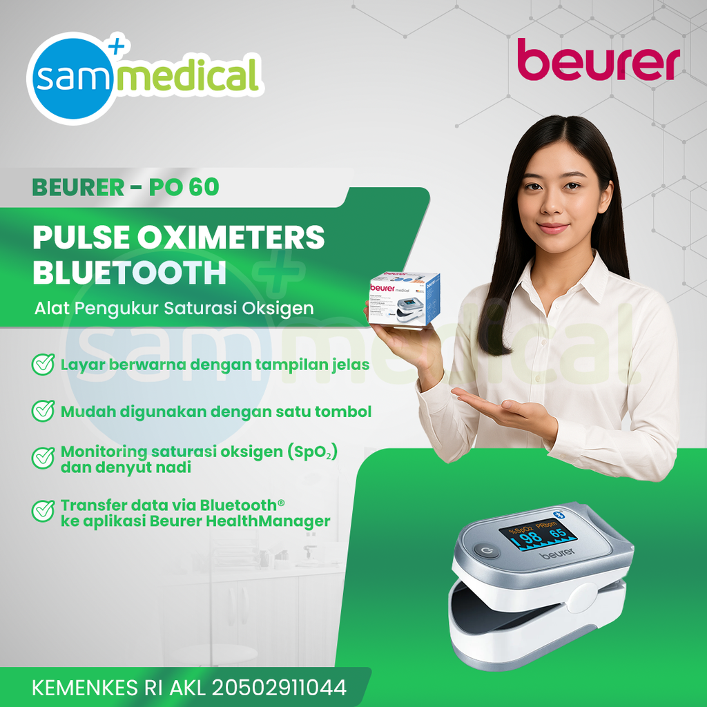 [00120190276] Beurer Pulse Oximeters Bluetooth PO 60