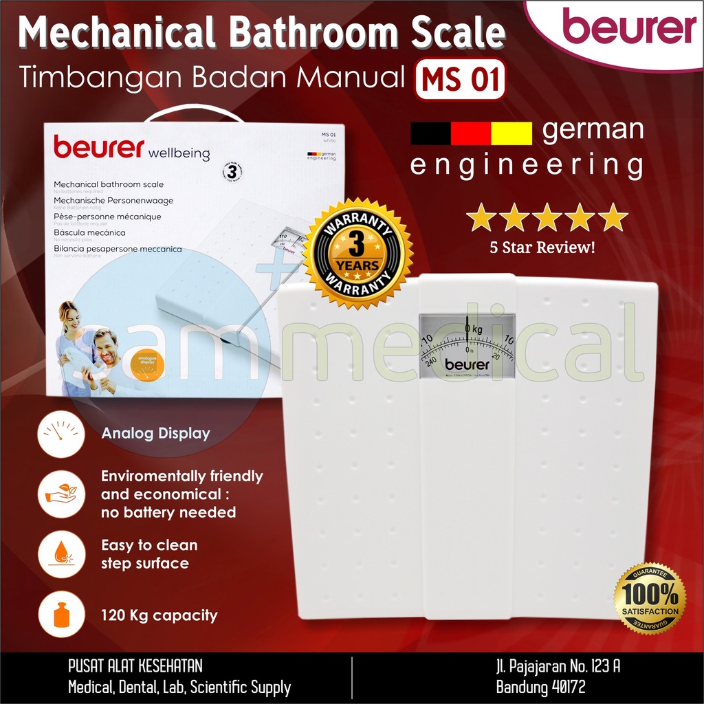 [00120190277] Beurer Mechanical Personal Bathroom Scale MS 01