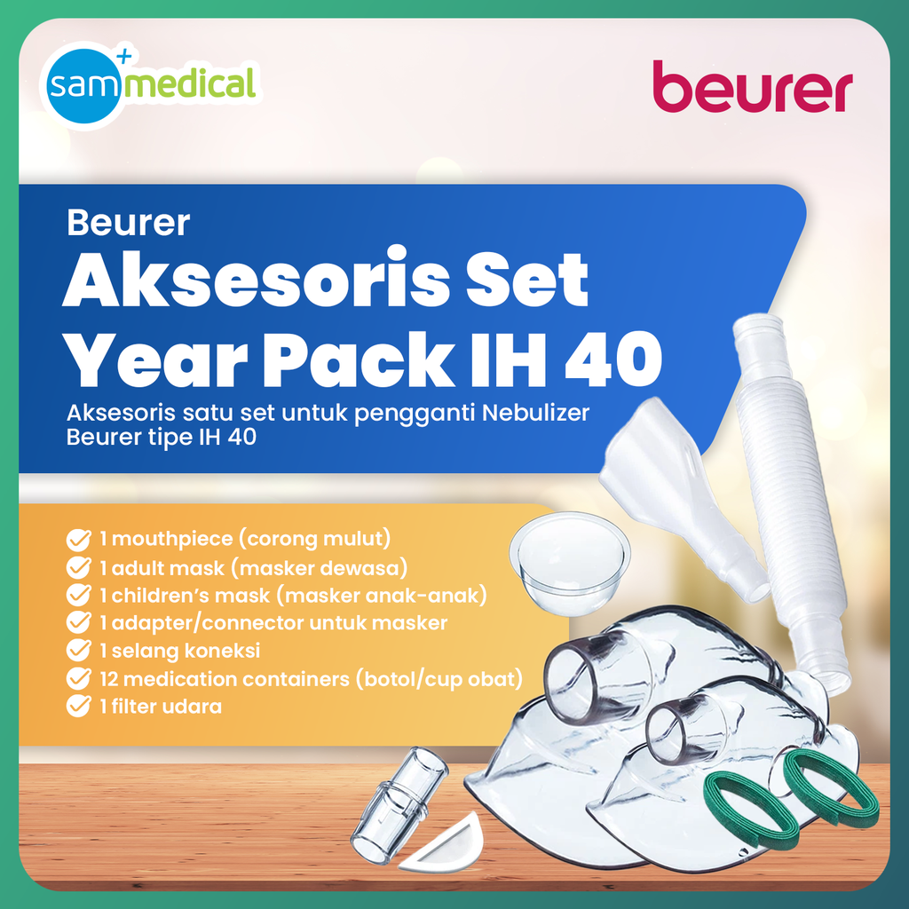 [00420190006] Beurer Spare Part - Year Pack (Nebulizer Kids, Masker, Medication Cup , Mouth Pieces) For IH 40