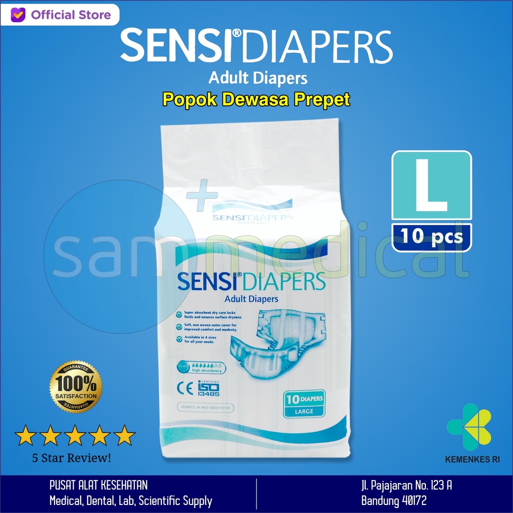 Sensi Adult Diapers / Popok Prepet Size L @10pcs