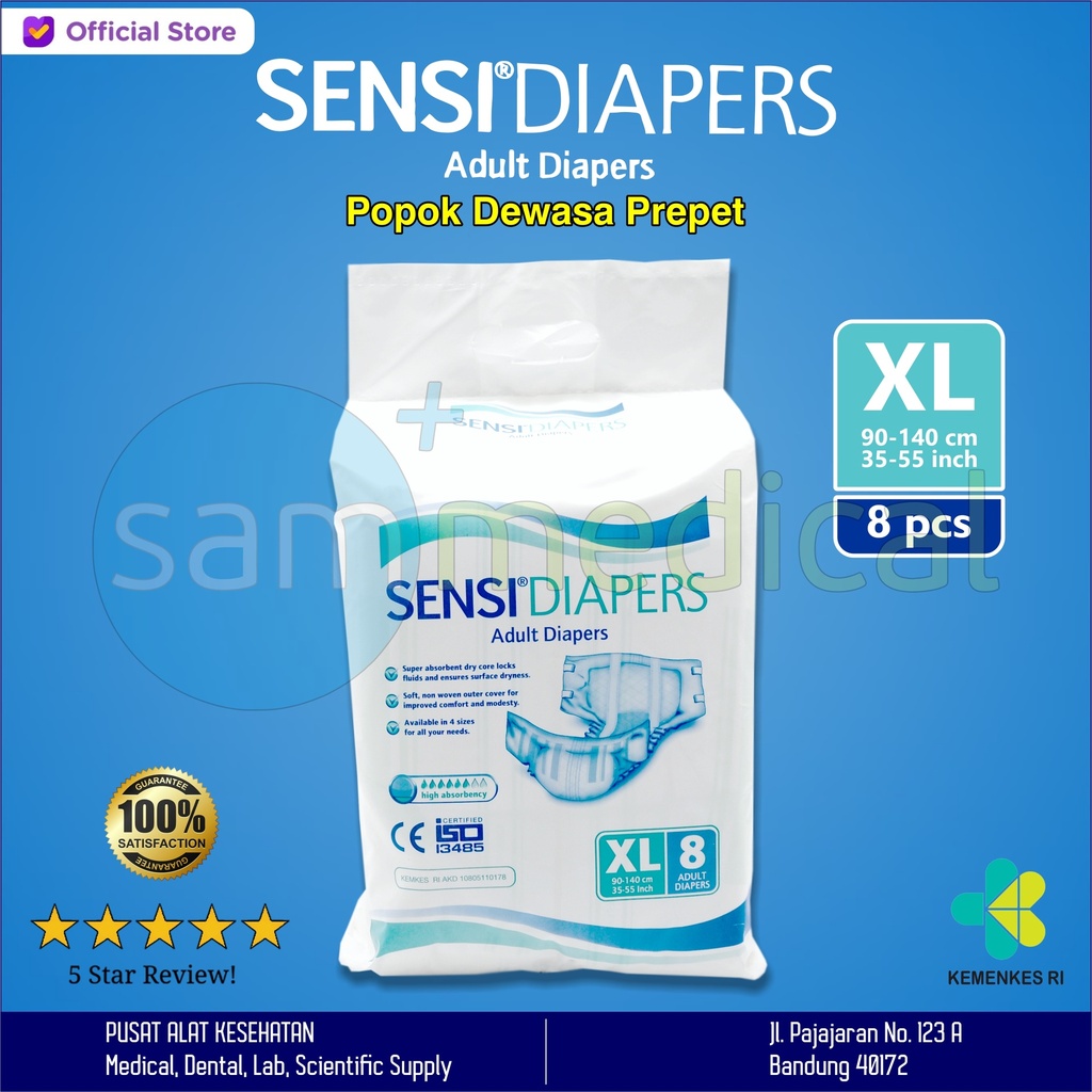 Sensi Adult Diapers / Popok Prepet Size XL @8pcs