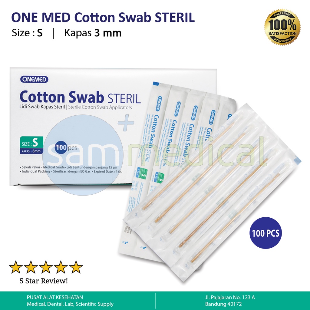 One Med Cotton Swab Steril Size S @pcs