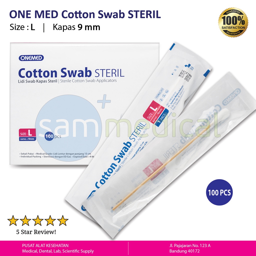 One Med Cotton Swab Steril Size L @pcs