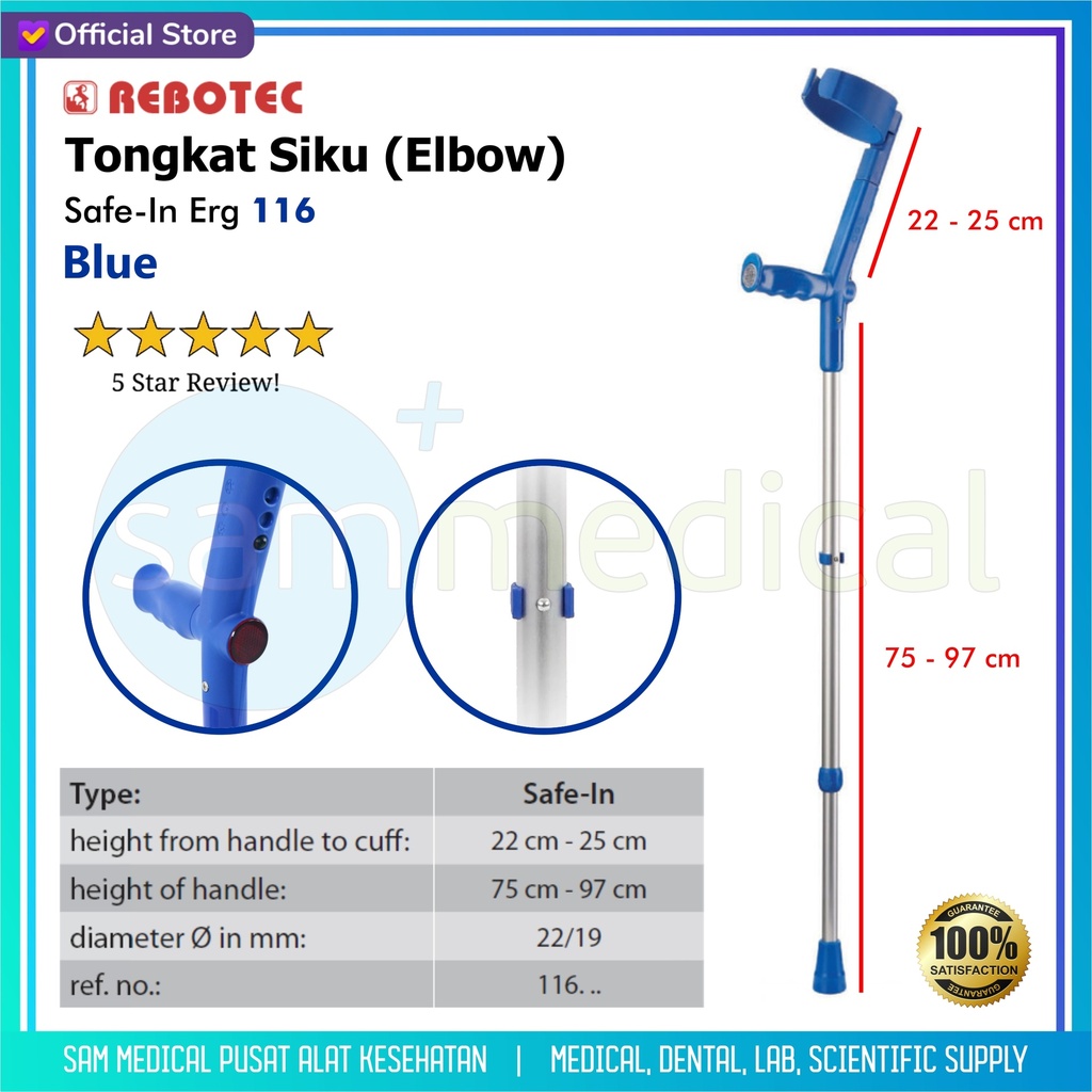Rebotec Adj Forearm Cuff Blue / Tk Elbow Biru @pcs 116.50