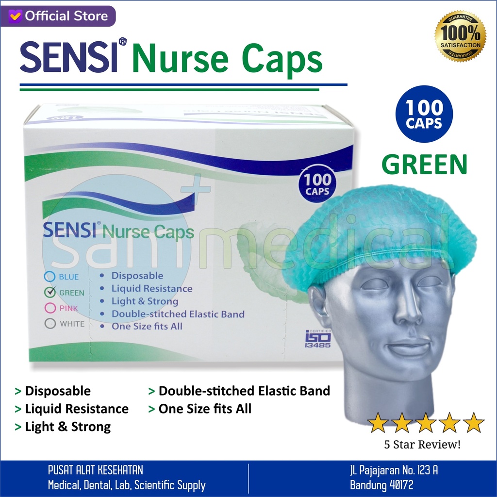 [00120190402] Sensi Nurse Cap / Mob Cap @100pcs