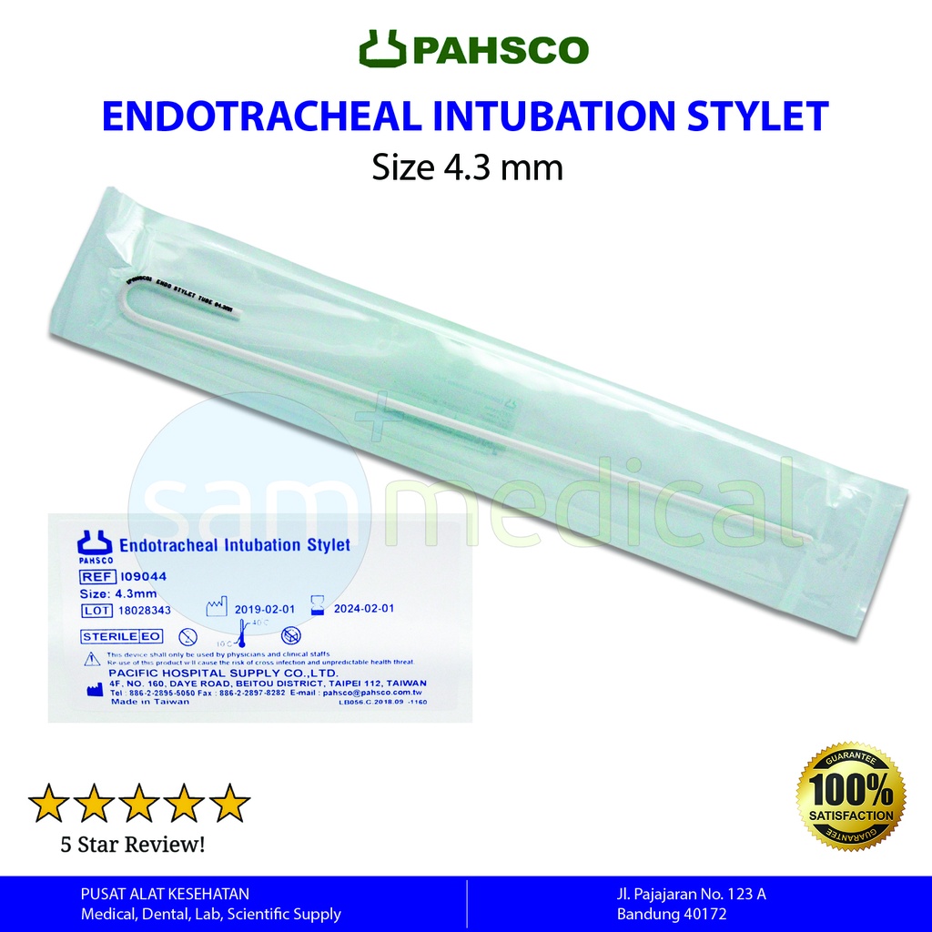 Pahsco Endo Stylet ETT Dewasa - 4.3mm