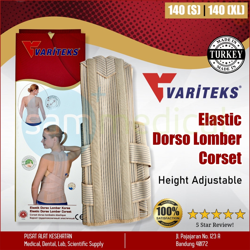 [00120190427] Variteks Elastic Dorso Lumbar Korset Size S Var 140