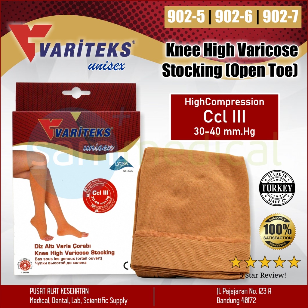 [00120190470] Variteks Open Toes CCL3 30-40mmHg Lutut - No 6 VAR 902