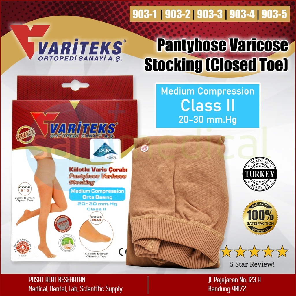 Variteks Closed Toes CCL2 20-30mmHg Pinggang - No 1