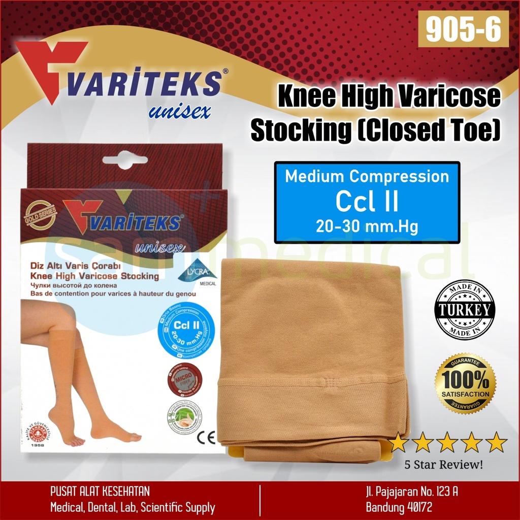 [00120190480] Variteks Closed Toes CCL2 20-30mmHg Lutut - No 6