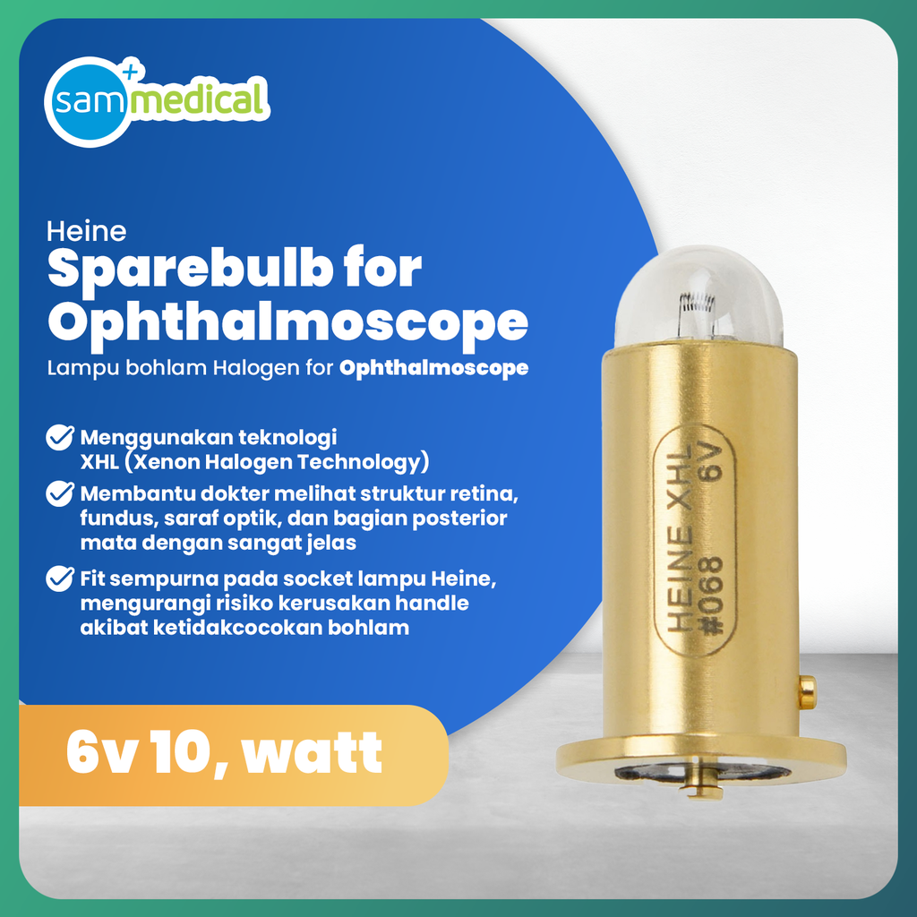 [00420190010] Heine Sparebulb for Ophthalmoscope Bulb 6 V, Halogen
