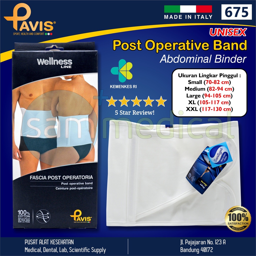 PAVIS Post Operative Unisex Binder 675 (Tinggi 24cm) Size XXL GREY