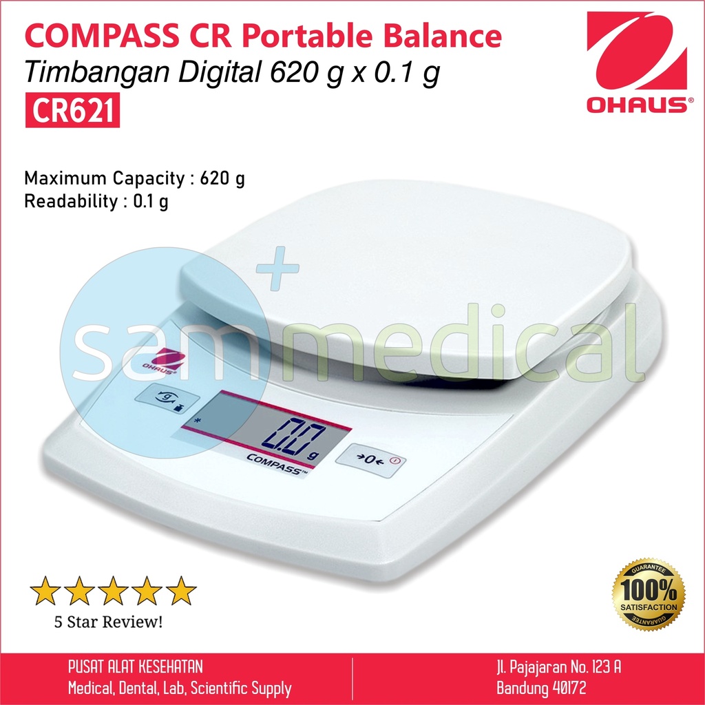 [00120190542] OHAUS Compass CR Timbangan Digital 620gr x 0.1g CR 621