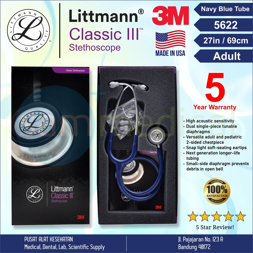 [00120190543] Littmann Classic III Steth Adult Navy Blue