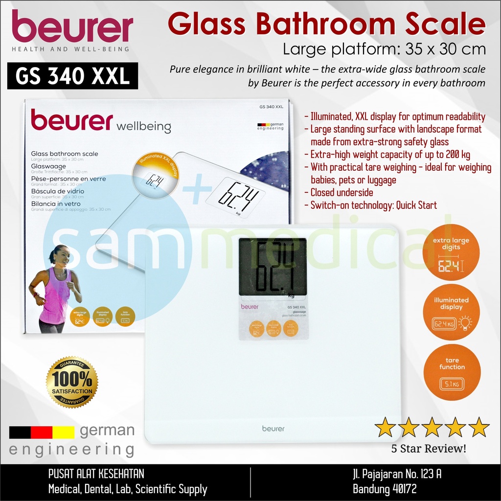 [00120190581] Beurer Glass Scale / Timbangan Ibu dan Anak (MOM & BABY ) GS 340- XXL