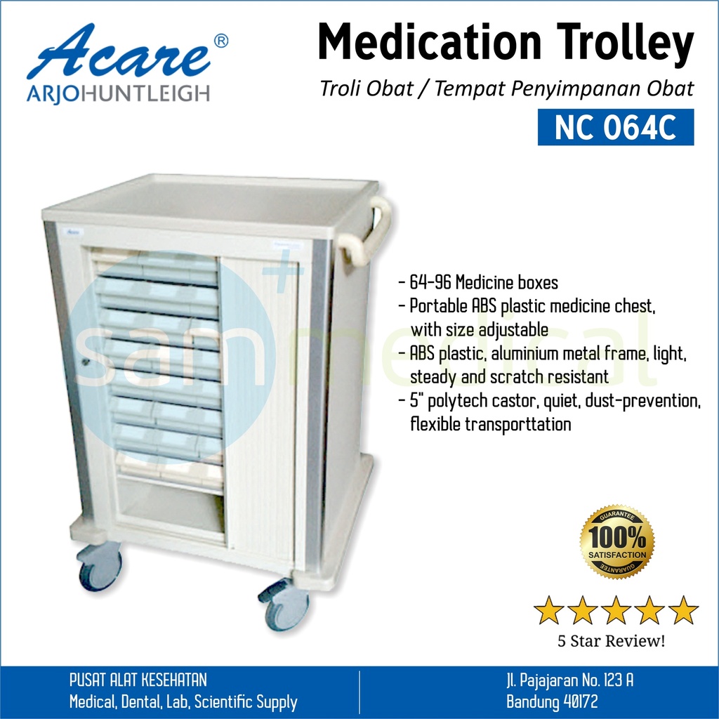 [00120190596] Acare Medication Trolley For Nursing Carts NC-064C