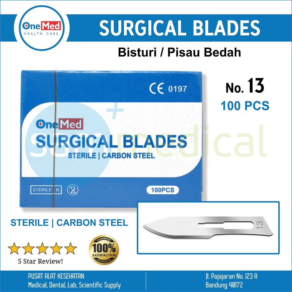 One Med Bisturi / Pisau Bedah No 13 @100pcs 