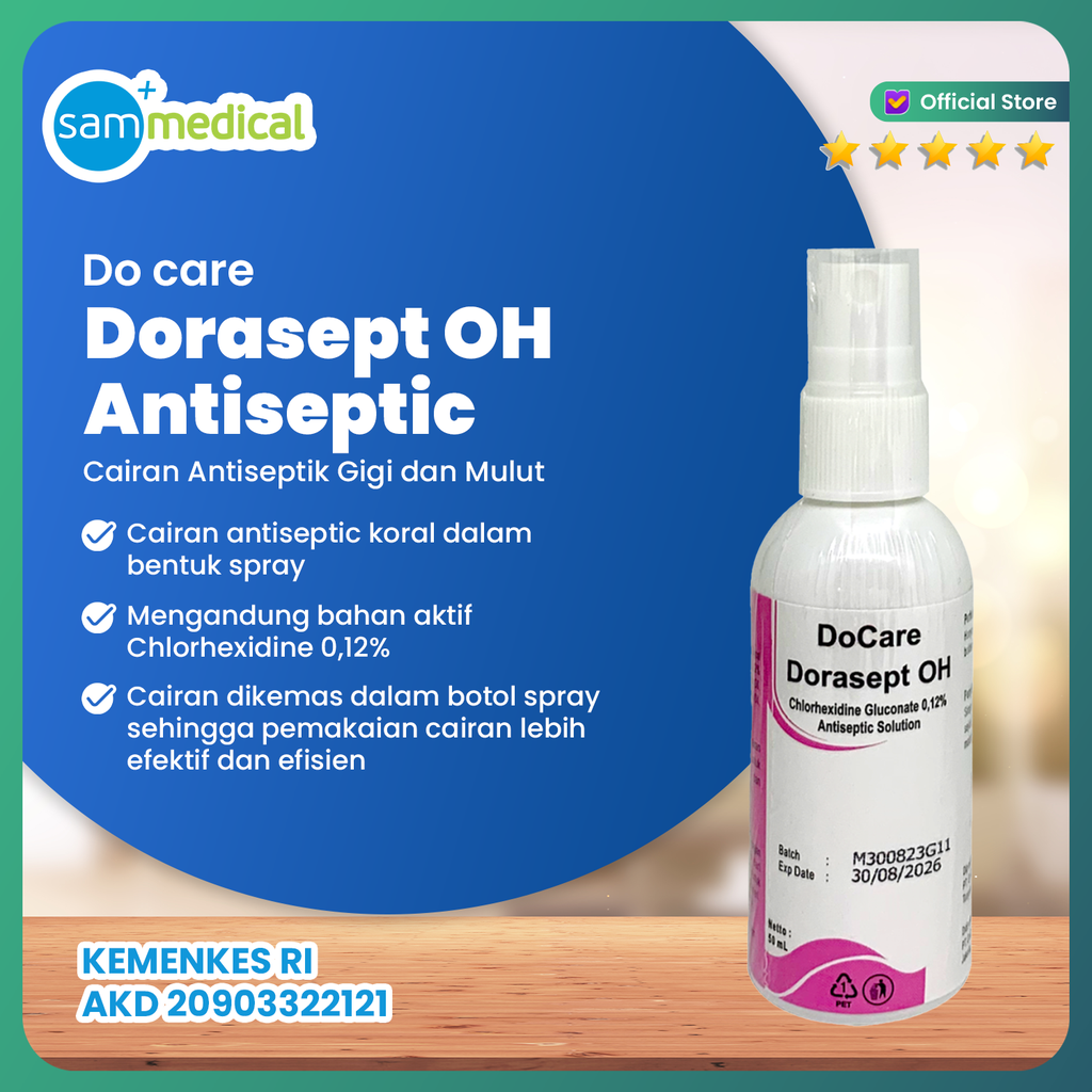 [00120190619] DoCare Dorasept OH 50ml - Cairan Antiseptik Gigi dan Mulut