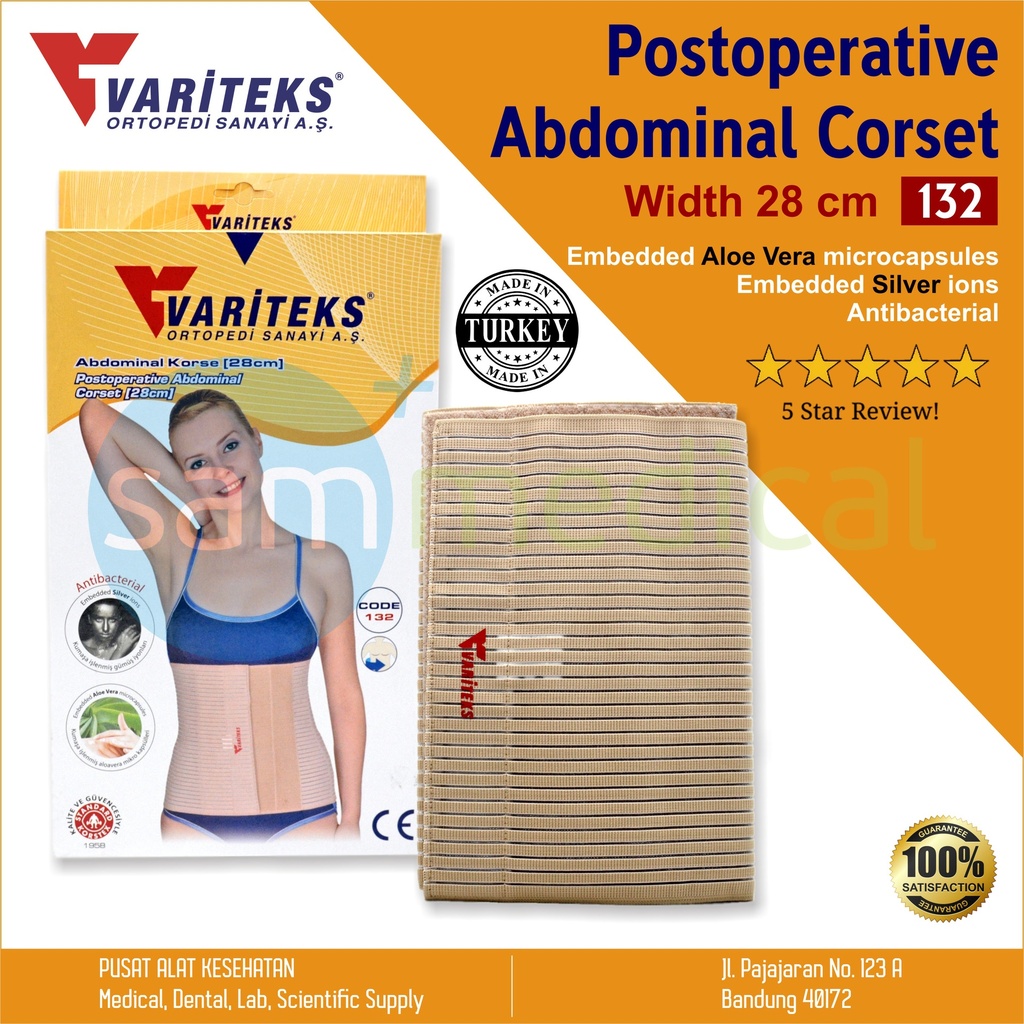[00120190626] Variteks Postoperative Abdominal Corset (28cm) Size L / No 3 Var 132