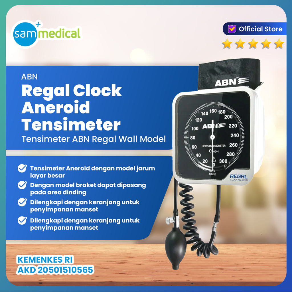 ABN Regal Clock Aneroid Tensimeter Wall Model