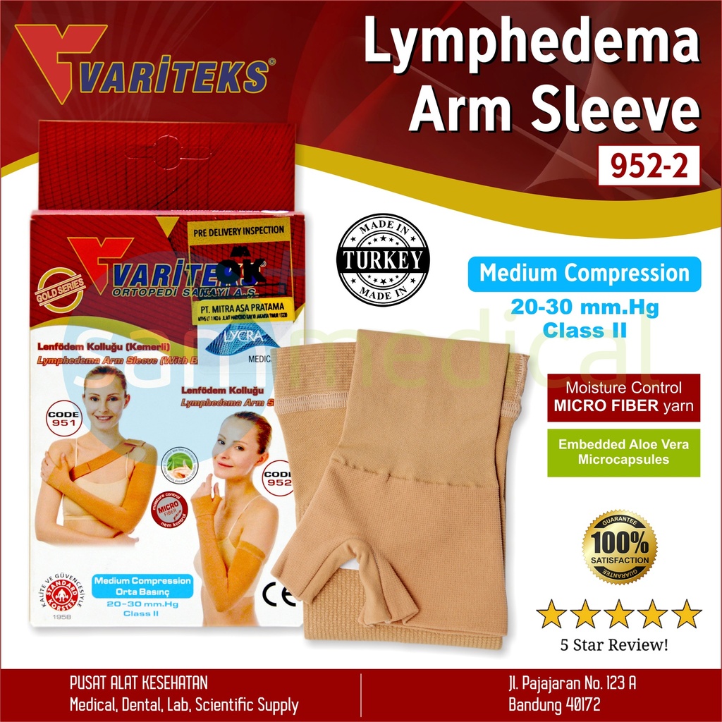 [00120190666] Variteks Lymphedema Arm Sleeve CCL II 20-30mmHg No 2 (VAR952-2)