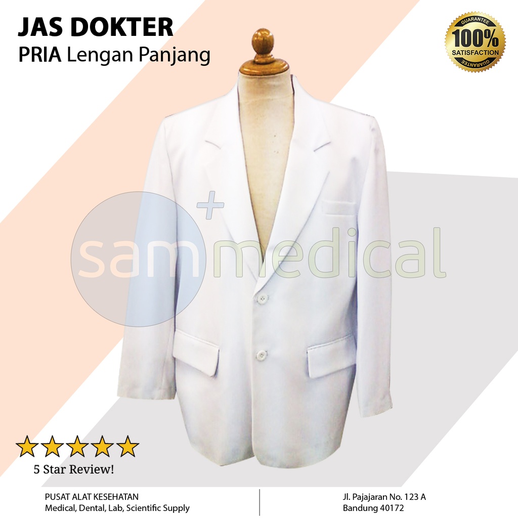 Jas Dokter Tangan Panjang Pria - XXL