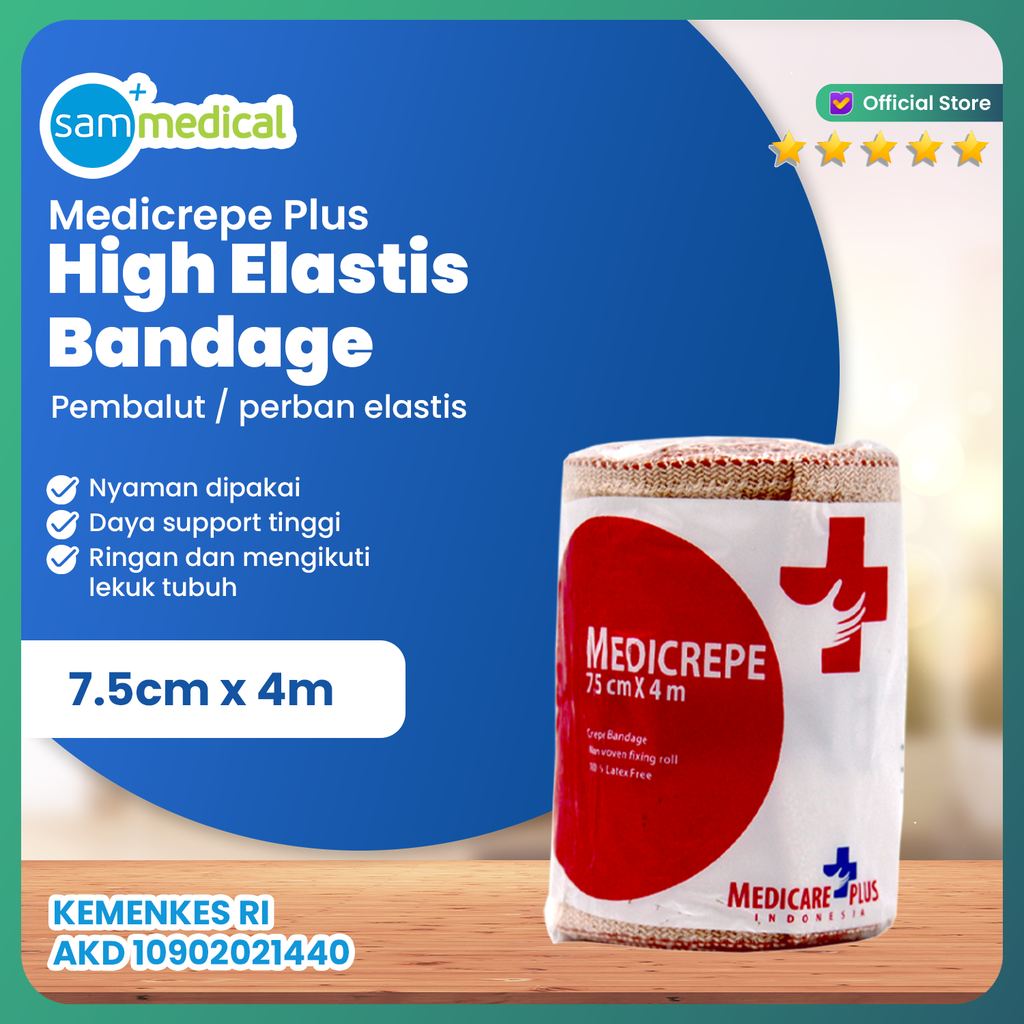 [00120200083] Medicrepe Perban Elastis 3" (7.5cmx4m) @roll