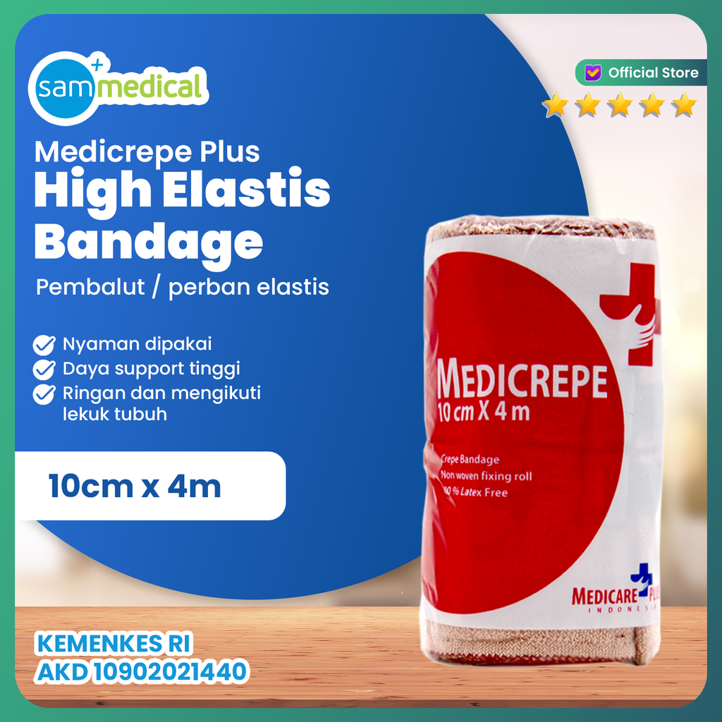 [00120200084] Medicrepe Perban Elastis 4" (10cmx4m) @roll