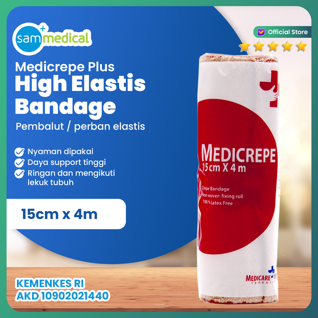 Medicrepe Perban Elastis 6" (15cmx4m) @roll