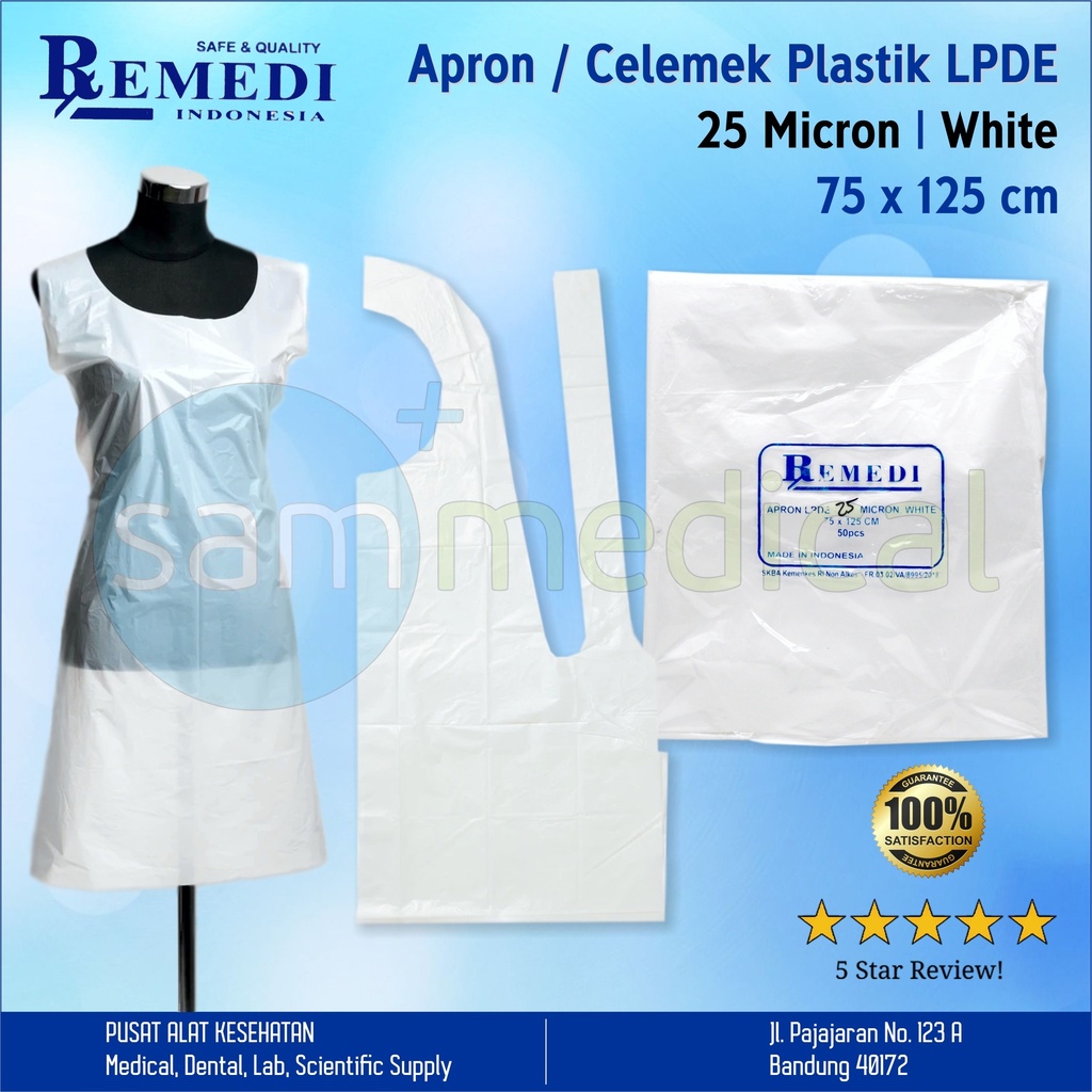 Remedi Apron / Celemek Plastik PE 25 Micron @pcs