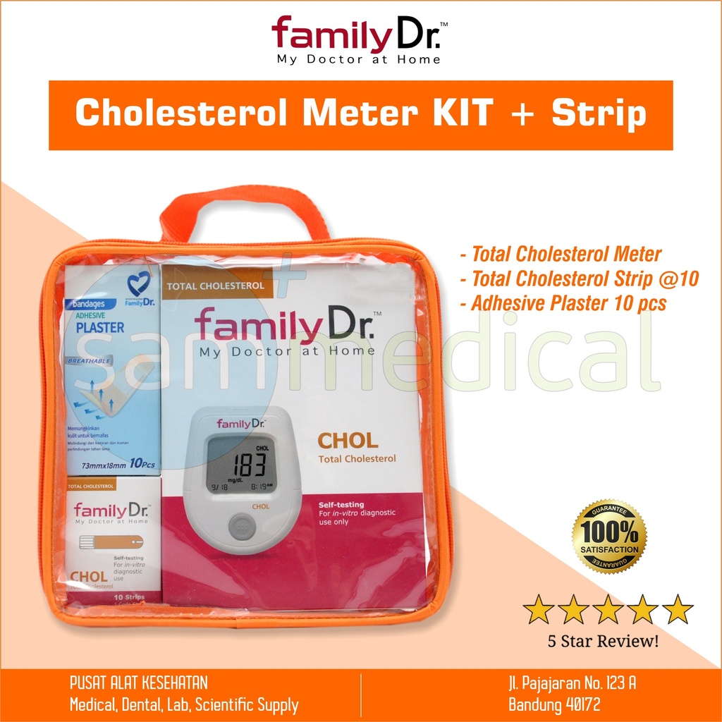 [00120200178] Family Dr Cholesterol Meter KIT + Strip isi 10