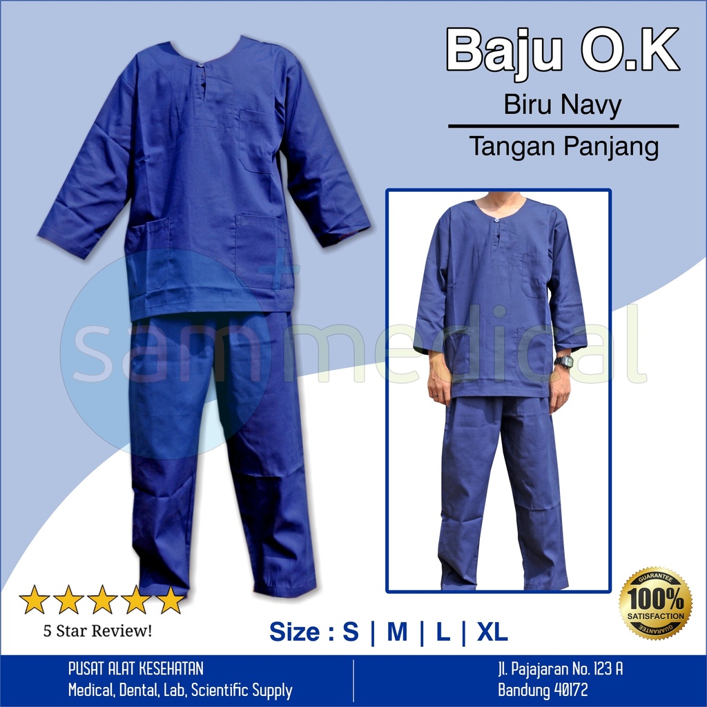 [00120200229] Baju O.K Biru Navy Panjang Size L