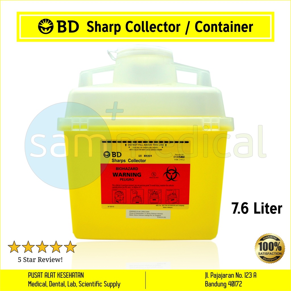 [00120200254] BD Sharp Collection / Container 7.6Liter - YELLOW