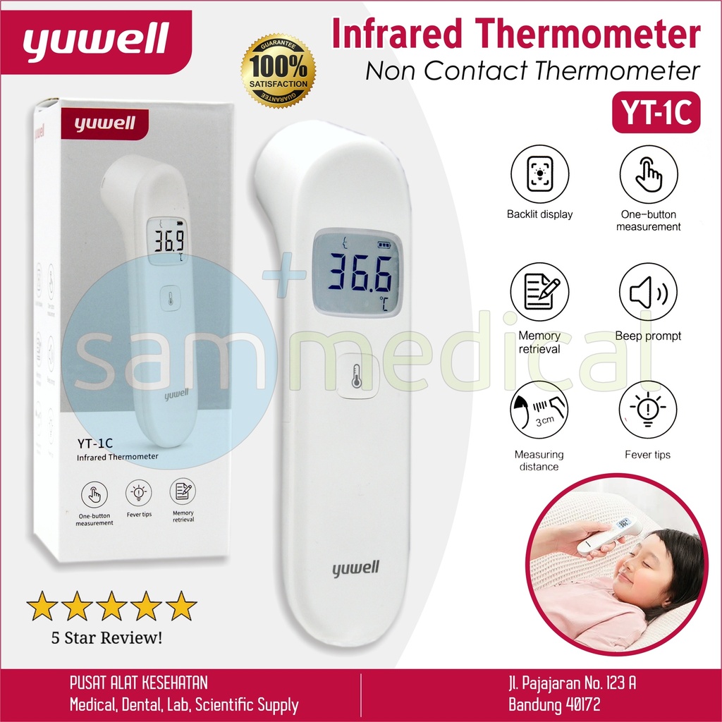 [00120200290] Yuwell Infrared Forehead Thermometer YT-1C