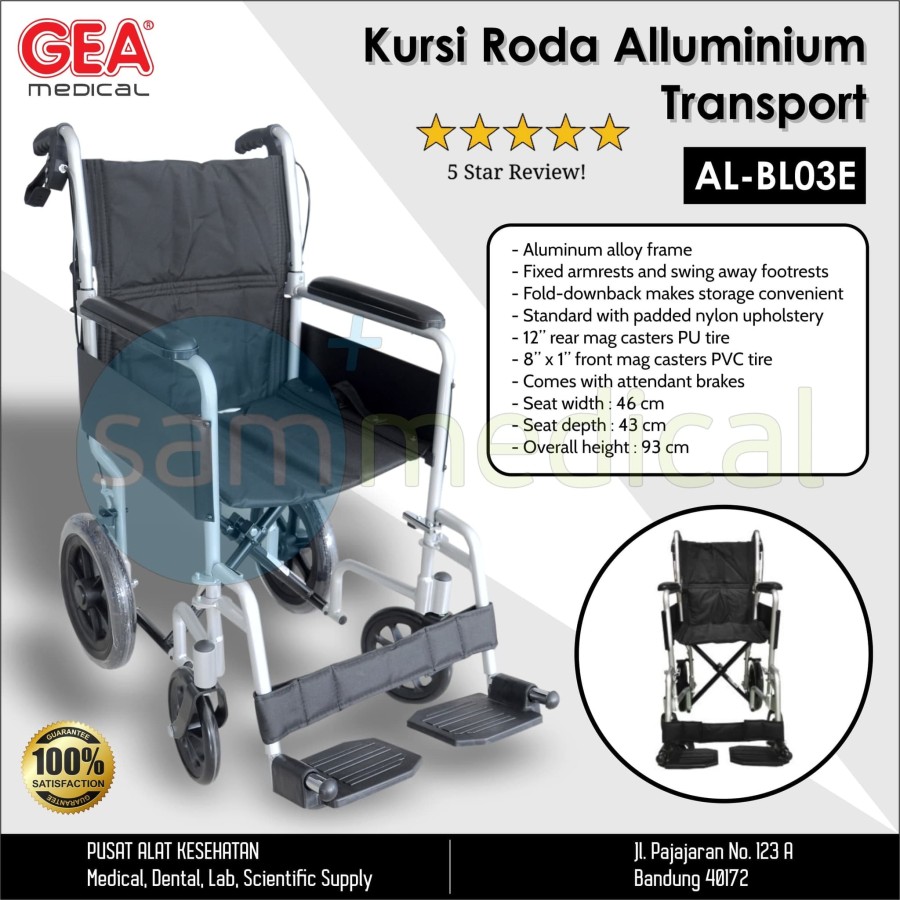 [00120200292] Kursi Roda Alluminium Transport  AL-BL03E