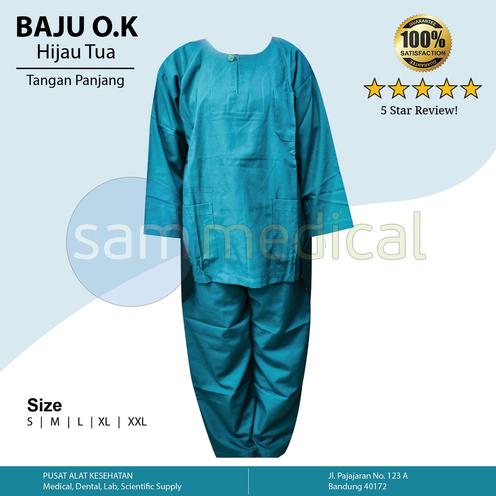 [00120200340] Baju O.K Hijau Tua Panjang Size XXXL