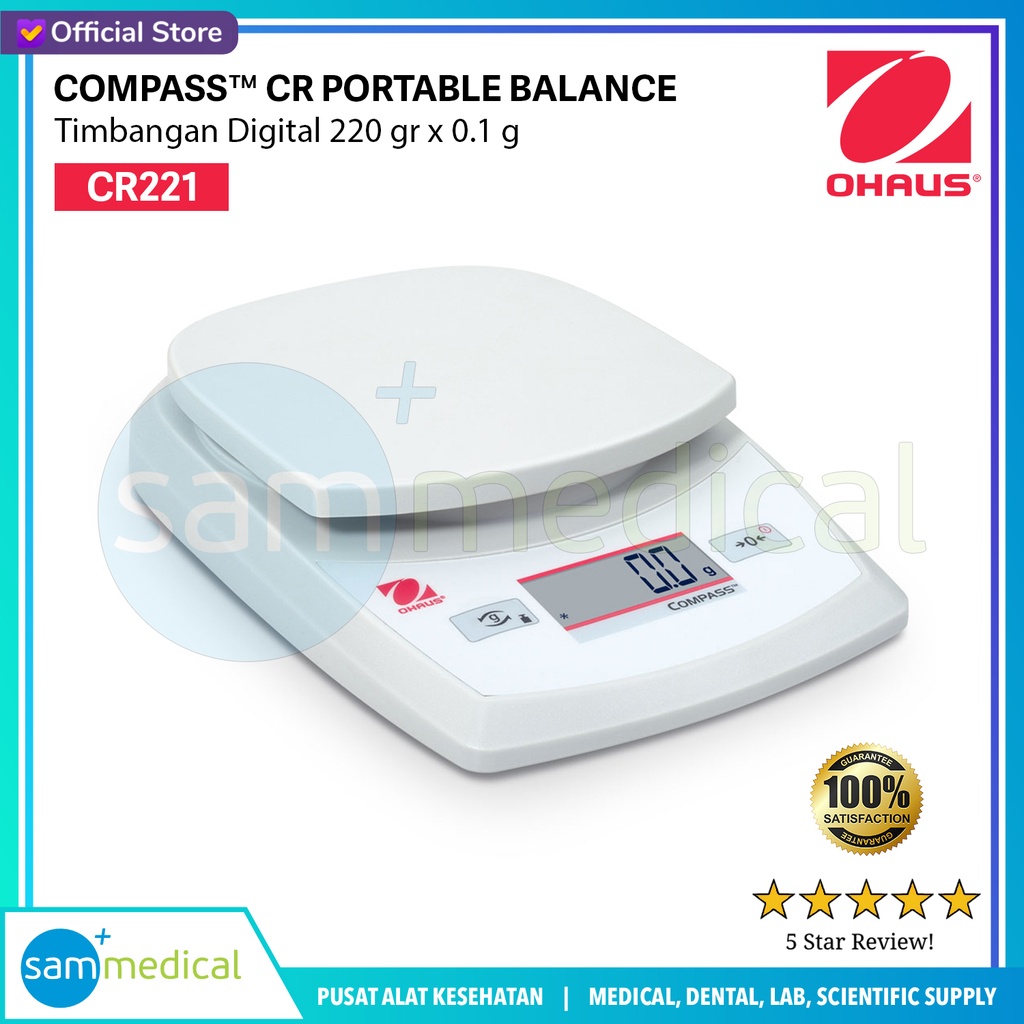 [00120200383] OHAUS Compass CR Timbangan Digital 220gr x 0.1g CR 221