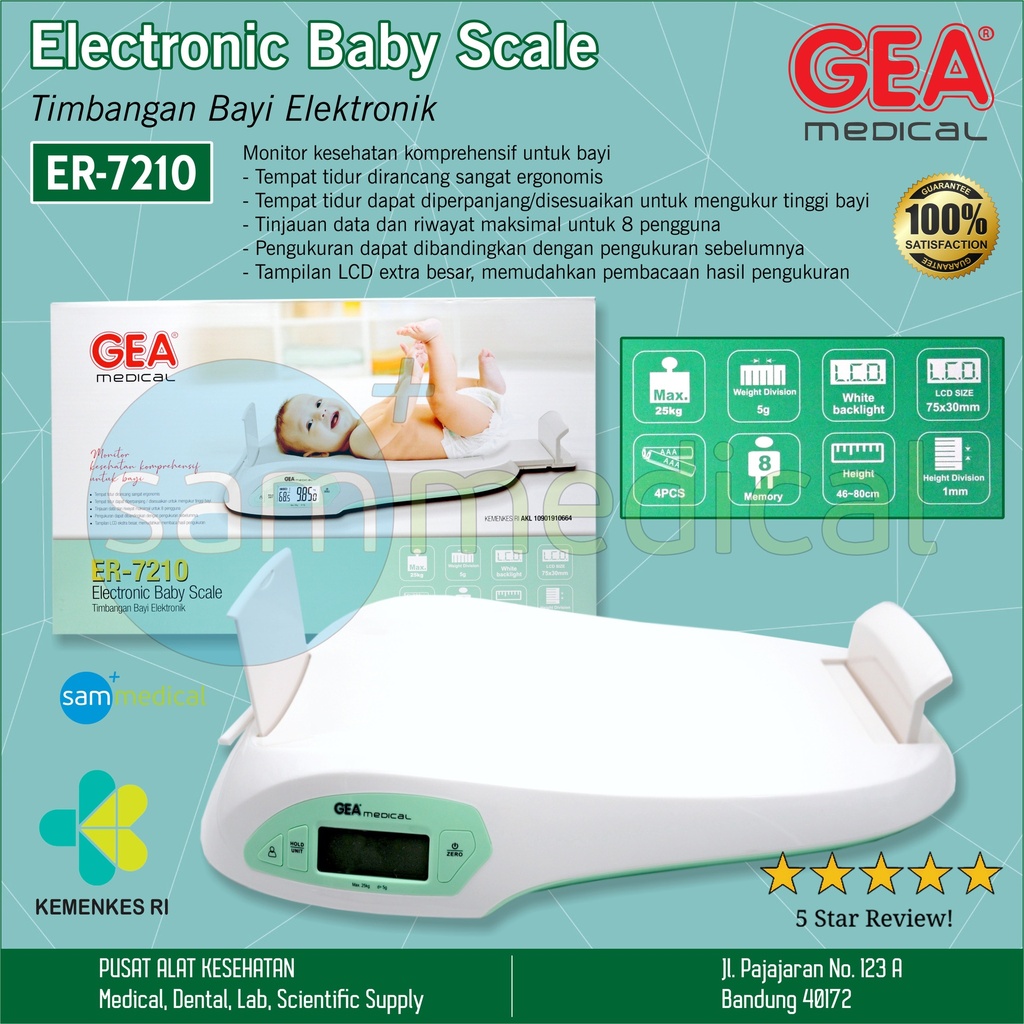 [00120200388] GEA Timbangan Bayi + Ukuran Tinggi Digital ER 7210
